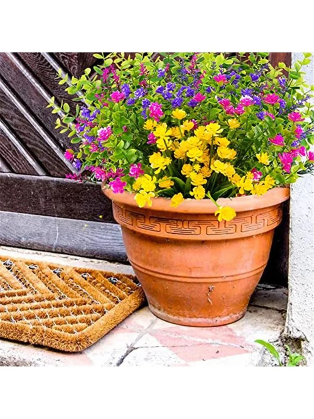 12 Bundles Fake Boxwood Lavender Flowers Outdoor UV Resistant Artificial Plants
